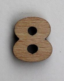 Numero piccolo 2x2 Cm cifra 8 in legno per arti creative hobby decoro addobbo. Laboratorio Artigianale lacornicetta.it